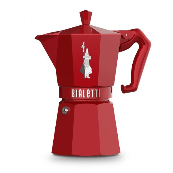Caffettiera Italiana Bialetti MOKA EXCLUSIVE Rosso Alluminio 6 Tazze