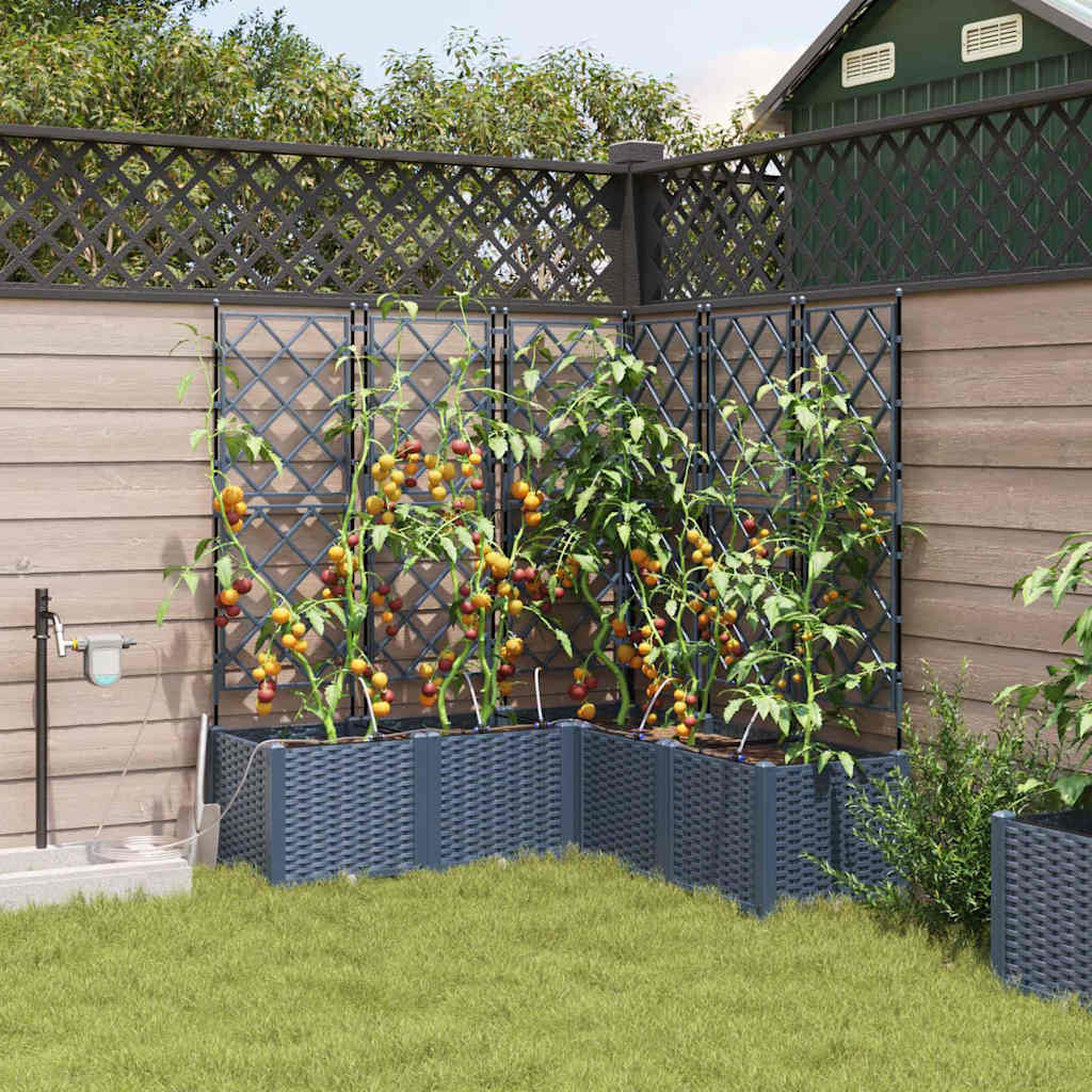 vidaXL Pots de jardin Gris 80 x 40 x 142 cm Acier