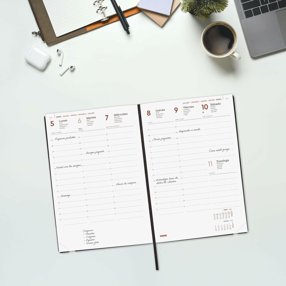 Agenda Finocam Rosso A5 14 x 20,4 cm - Image 3