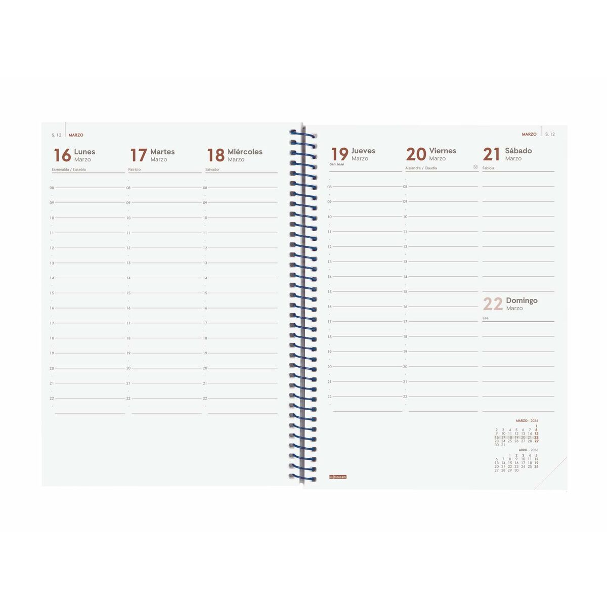 Agenda Finocam YEAR Azzurro A5 15,5 x 21,2 cm 2026 - Image 4