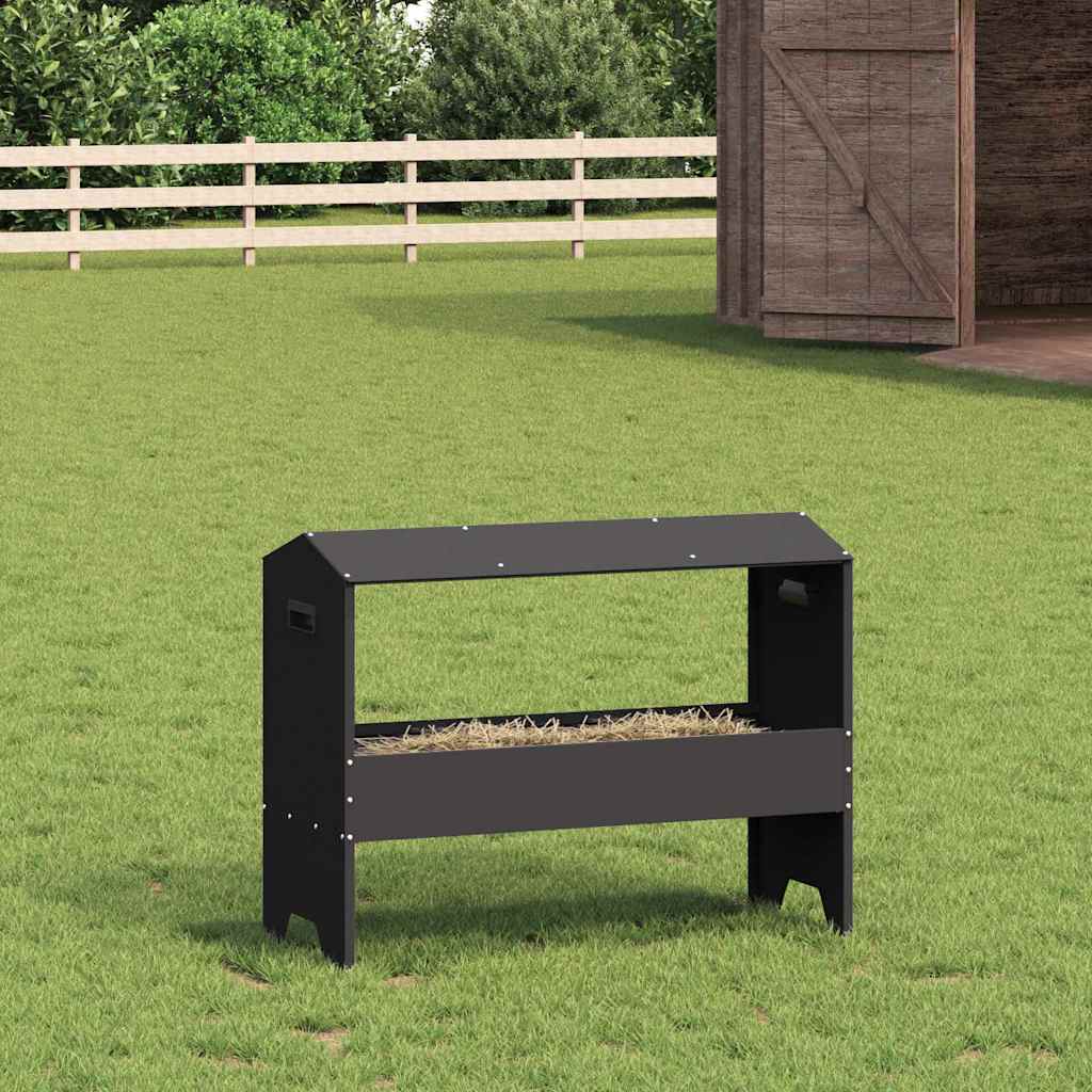 vidaXL Trough d'alimentation pour le bétail Noir 79 x 35 x 62 cm