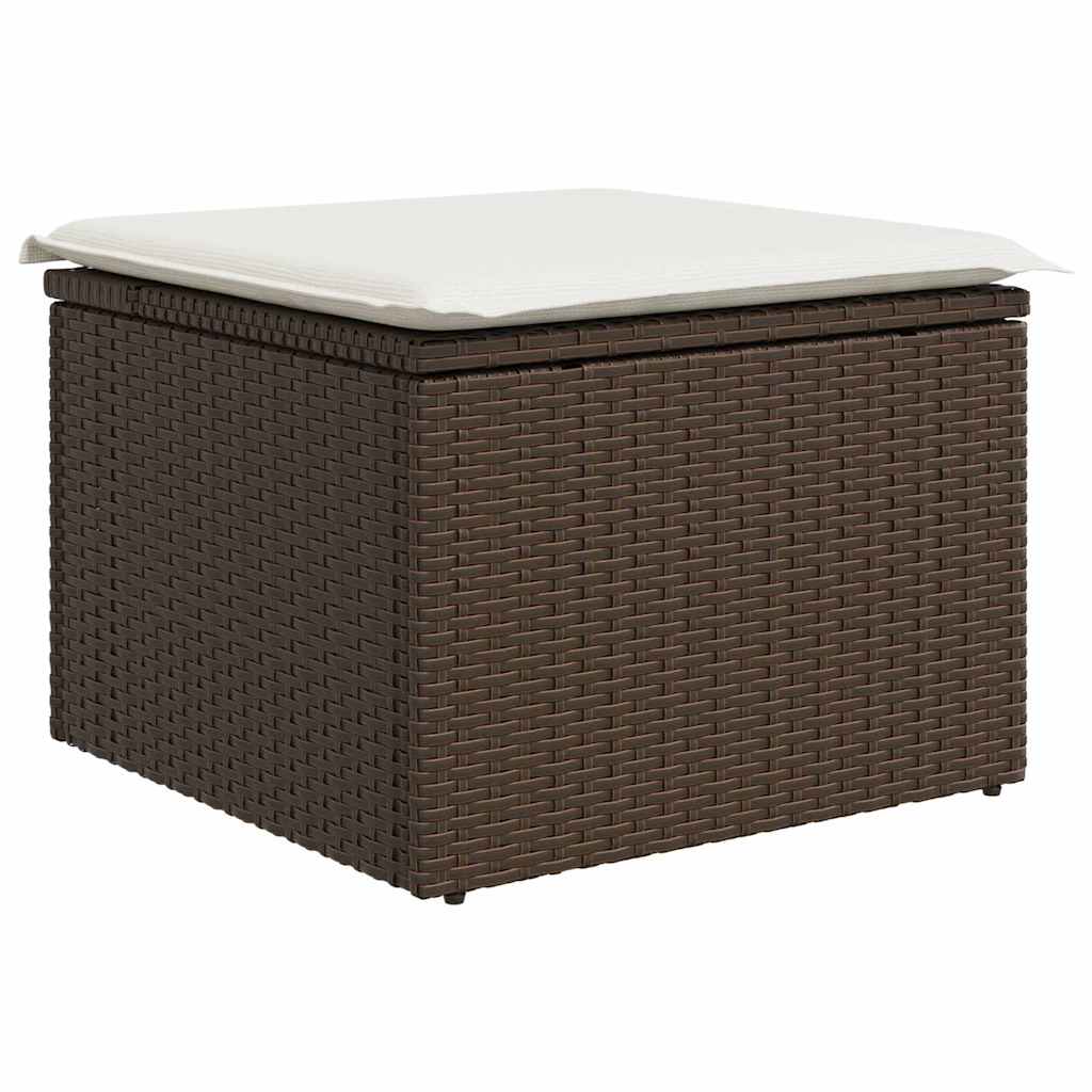 vidaXL Ensemble de canapé de jardin 8 pcs Marron et Crème polyrotin - Image 6