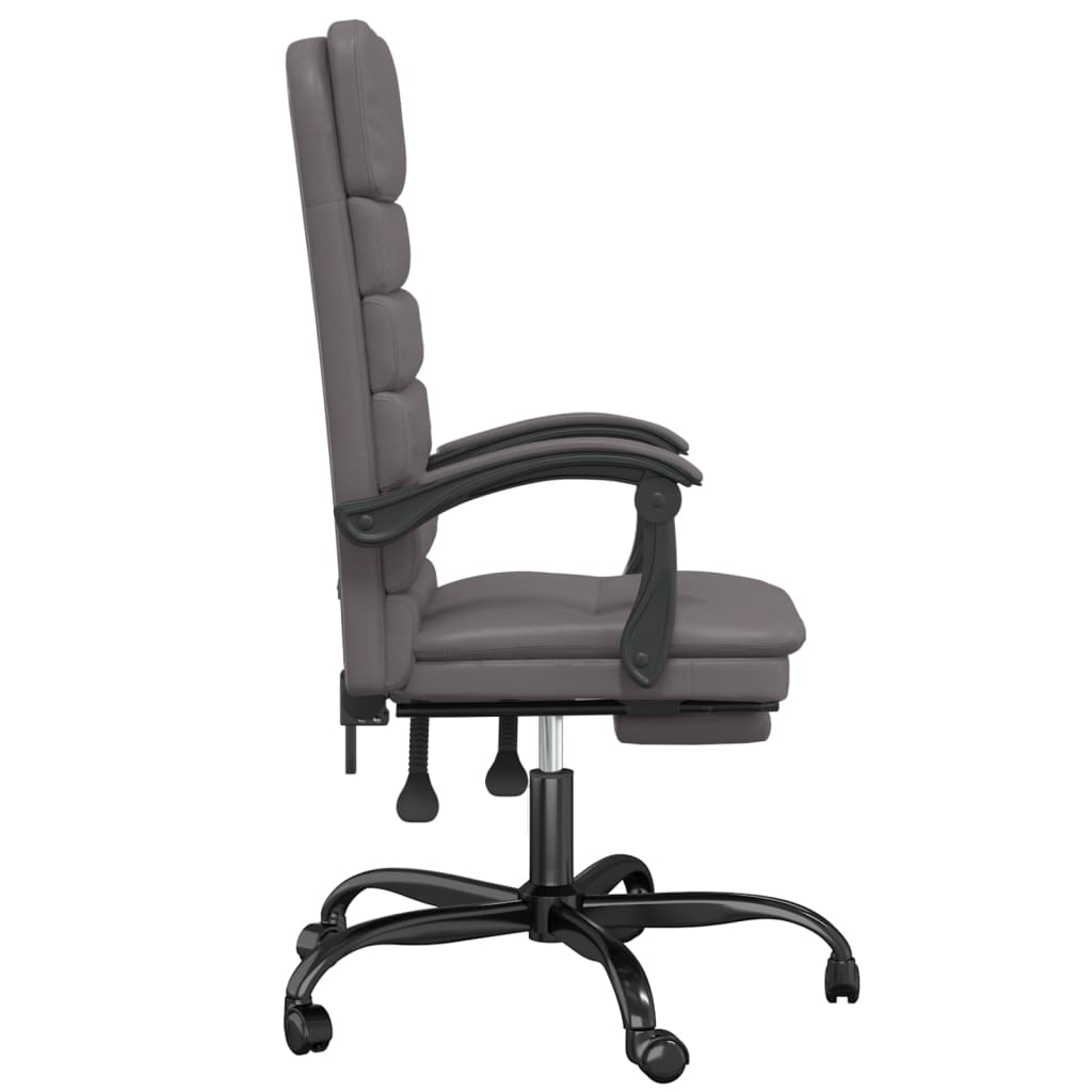 vidaXL Fauteuil de massage inclinable de bureau Gris Similicuir - Image 4