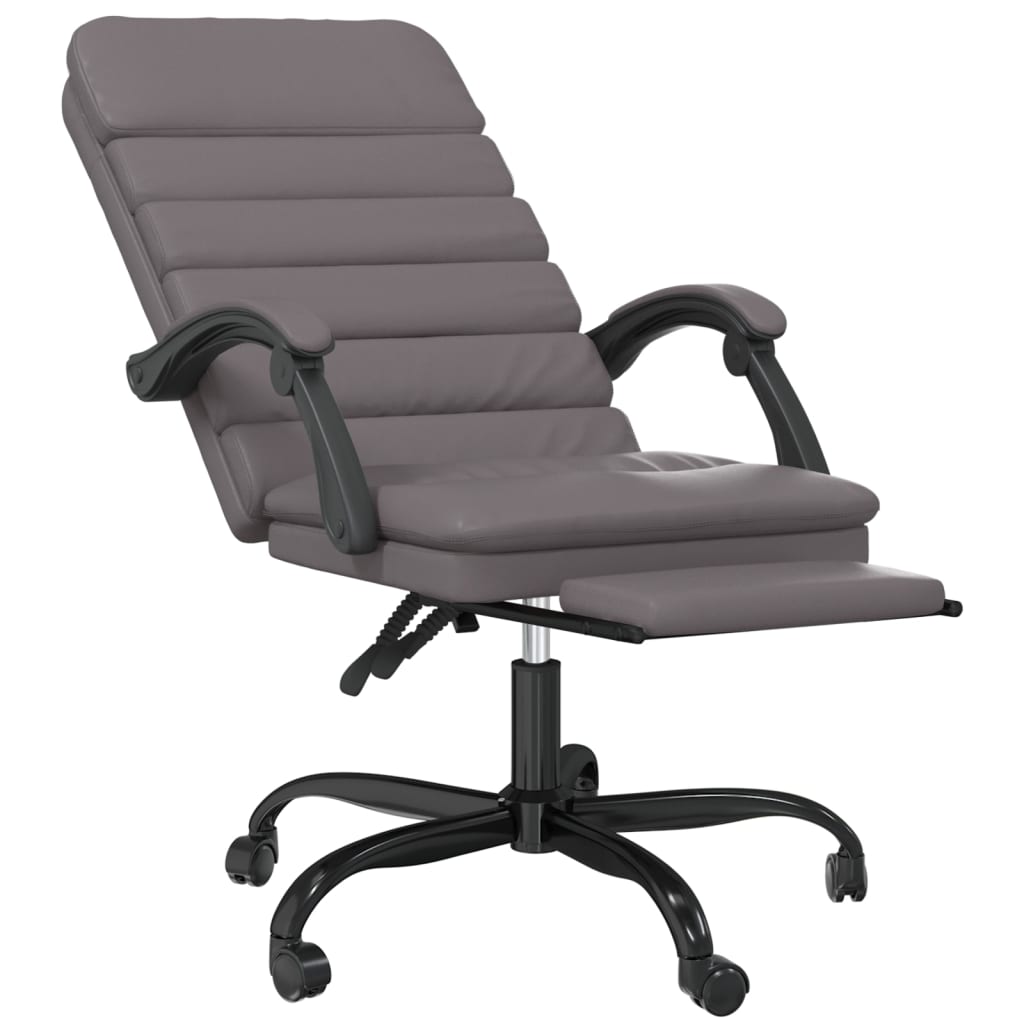 vidaXL Fauteuil de massage inclinable de bureau Gris Similicuir - Image 6