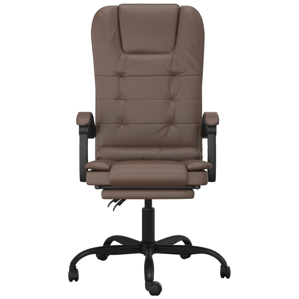 vidaXL Fauteuil de massage inclinable de bureau Marron Similicuir - Image 3
