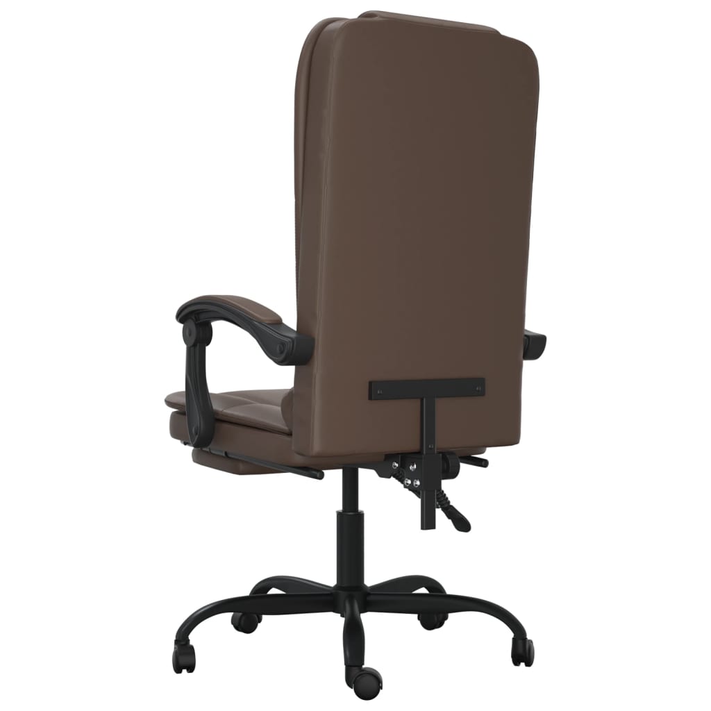 vidaXL Fauteuil de massage inclinable de bureau Marron Similicuir - Image 5