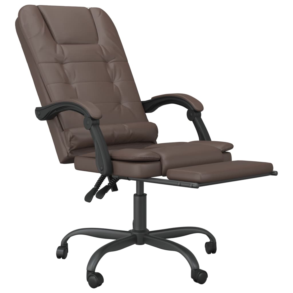 vidaXL Fauteuil de massage inclinable de bureau Marron Similicuir - Image 6