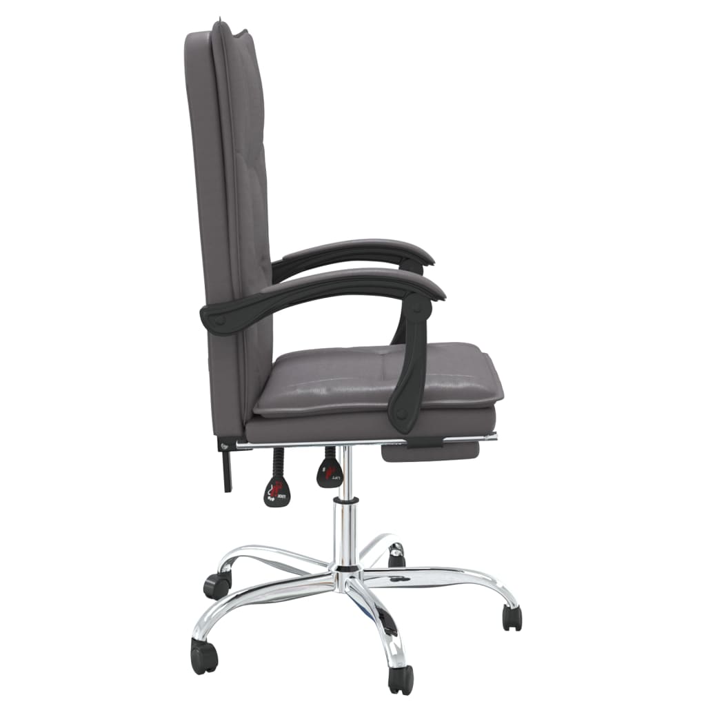 vidaXL Fauteuil inclinable de bureau Gris Similicuir - Image 4
