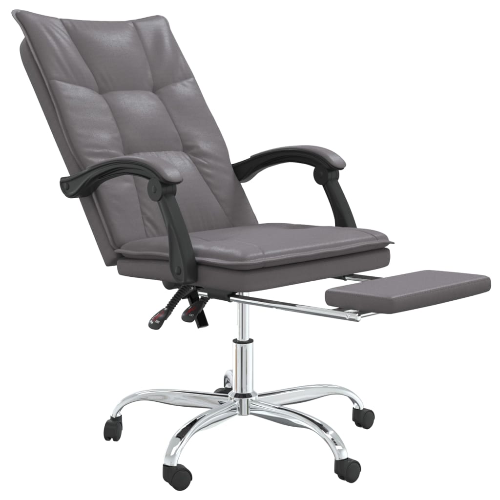 vidaXL Fauteuil inclinable de bureau Gris Similicuir - Image 6