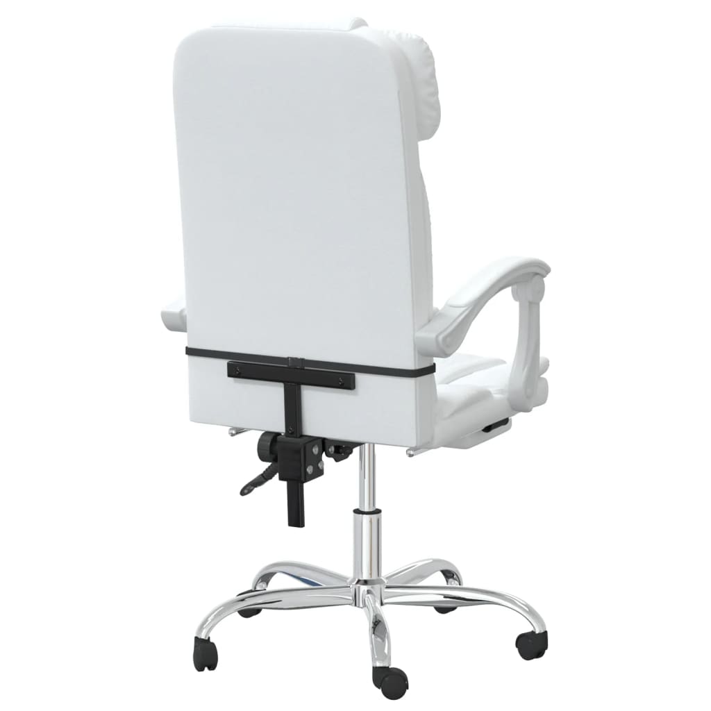 vidaXL Fauteuil de massage inclinable de bureau Blanc Similicuir - Image 5
