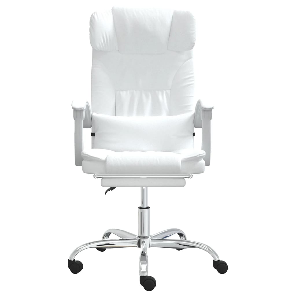 vidaXL Fauteuil de massage inclinable de bureau Blanc Similicuir - Image 3