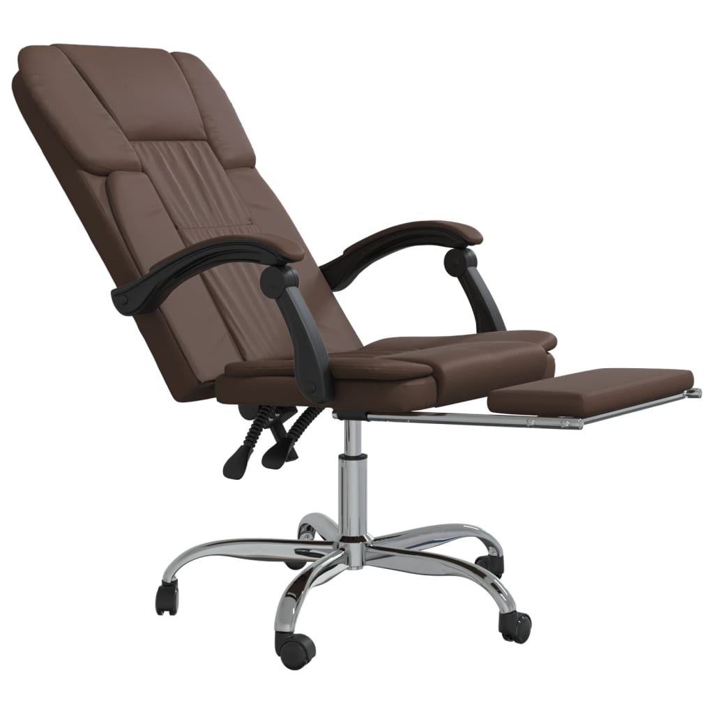 vidaXL Fauteuil inclinable de bureau Marron Similicuir - Image 6