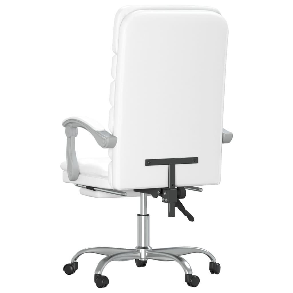 vidaXL Fauteuil de massage inclinable de bureau Blanc Similicuir - Image 5