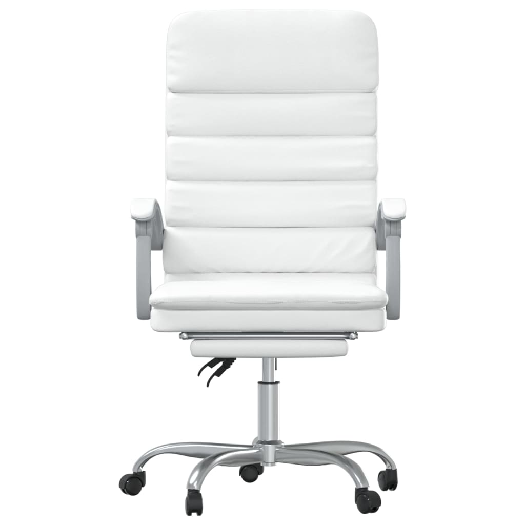 vidaXL Fauteuil de massage inclinable de bureau Blanc Similicuir - Image 3