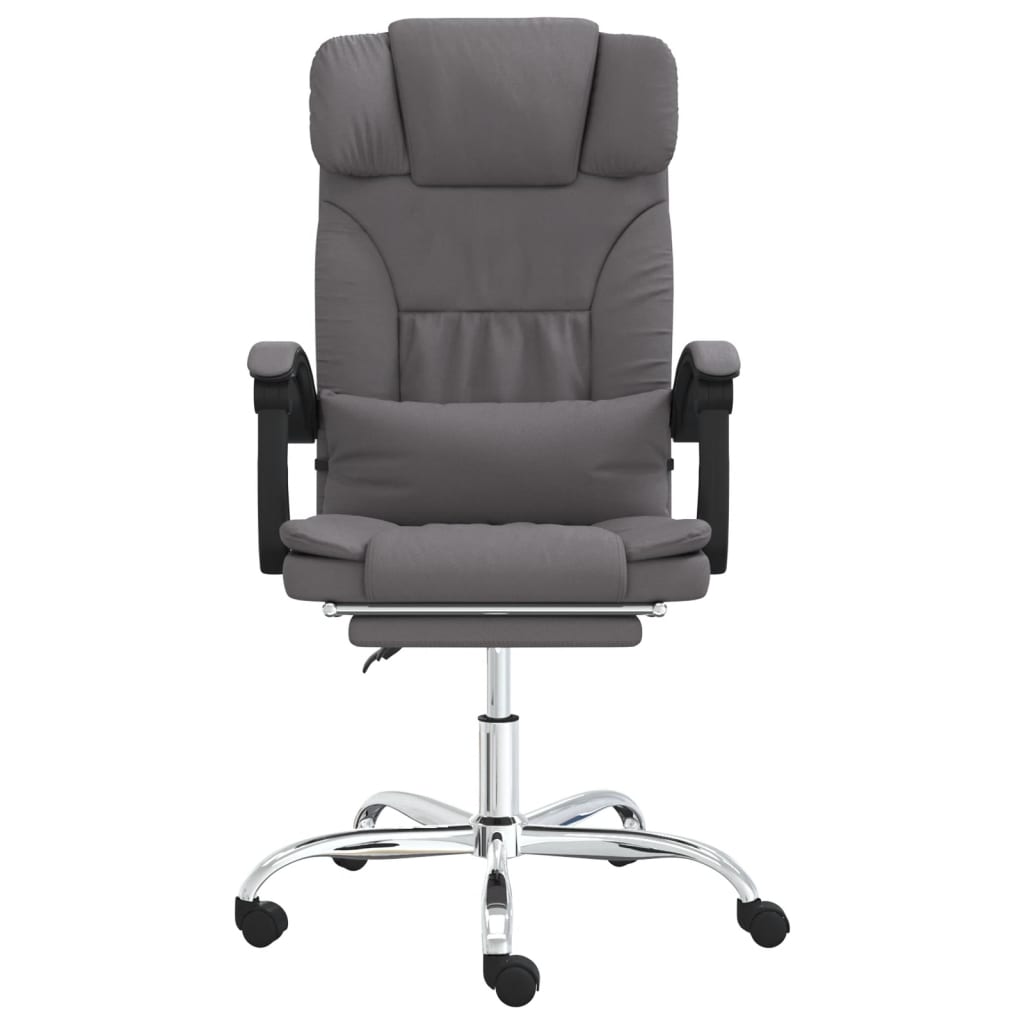 vidaXL Fauteuil de massage inclinable de bureau Gris Similicuir - Image 3
