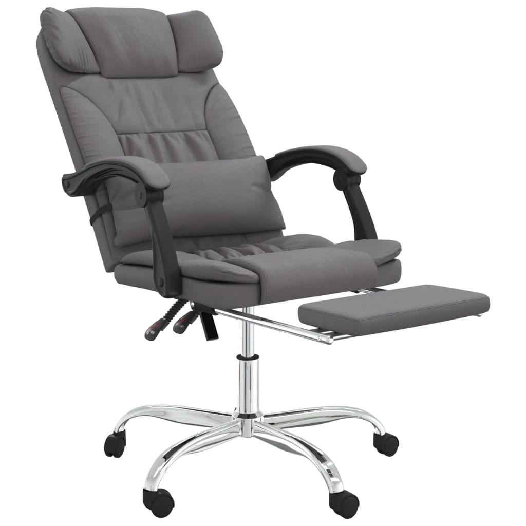 vidaXL Fauteuil de massage inclinable de bureau Gris Similicuir - Image 6