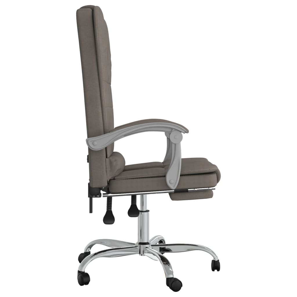 vidaXL Fauteuil de massage inclinable de bureau Taupe Tissu - Image 4