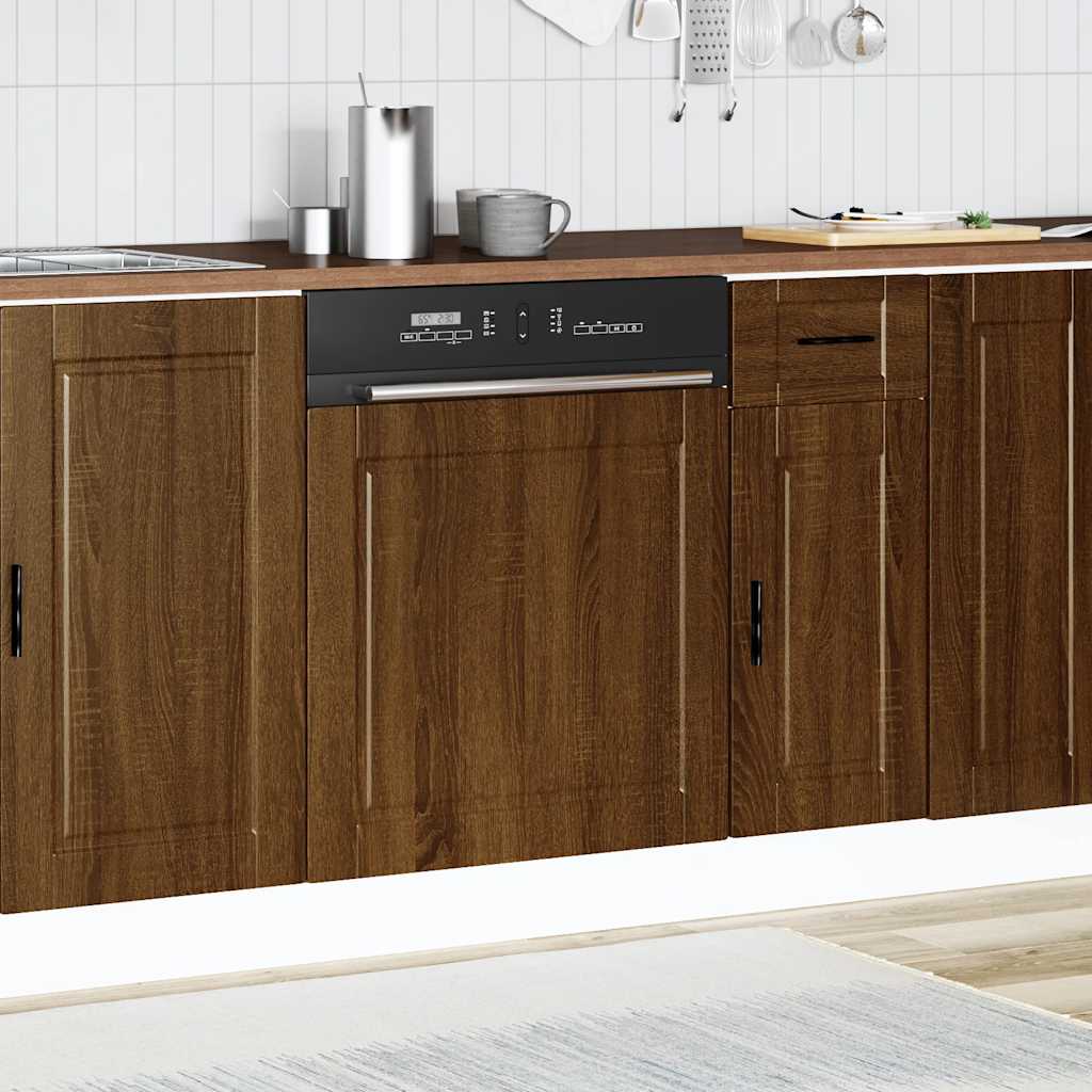 vidaXL Panel para lavavajillas Porto madera contrachapada roble marrón - Image 3
