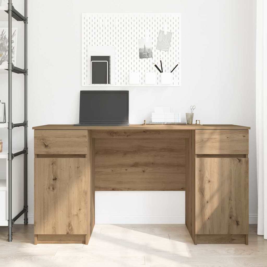 vidaXL Escritorio Roble artisan 140 x 49 x 76 cm Madera contrachapada - Image 4