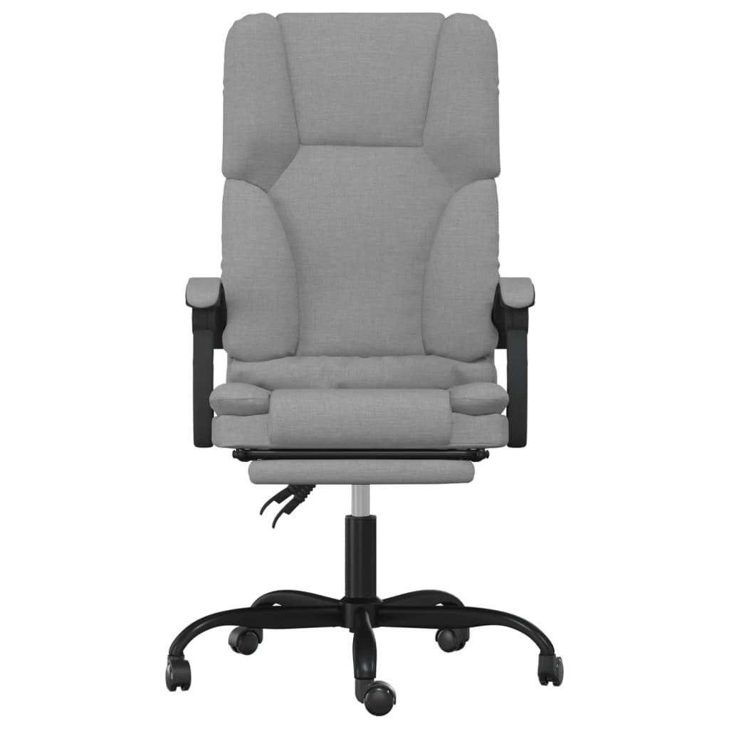 vidaXL Silla de oficina reclinable con masaje de tela gris claro - Image 3
