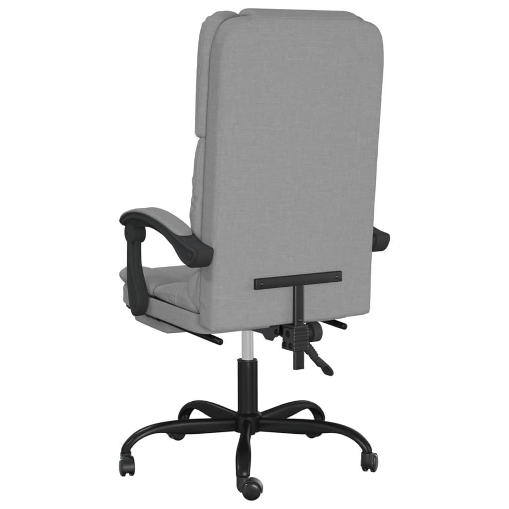 vidaXL Silla de oficina reclinable con masaje de tela gris claro - Image 5