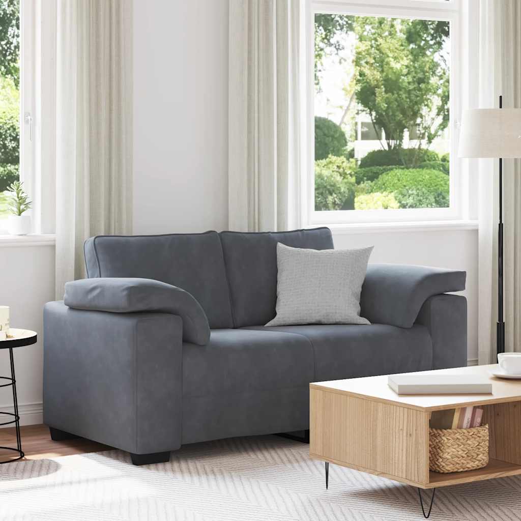 vidaXL Zweisitzer-Sofa Dunkelgrau 120 cm Samt