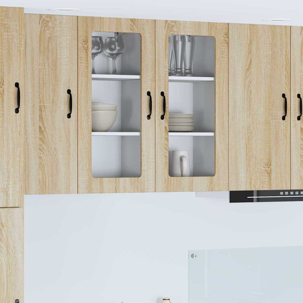 vidaXL Küchenwandschrank mit Regal 2 pcs Sonoma-Eiche 40 x 31 x 80 cm