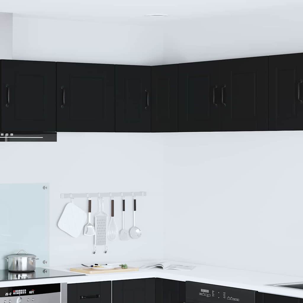 vidaXL Küchenwandschrank mit Tür Schwarz 57 x 57 x 40 cm Holzwerkstoff