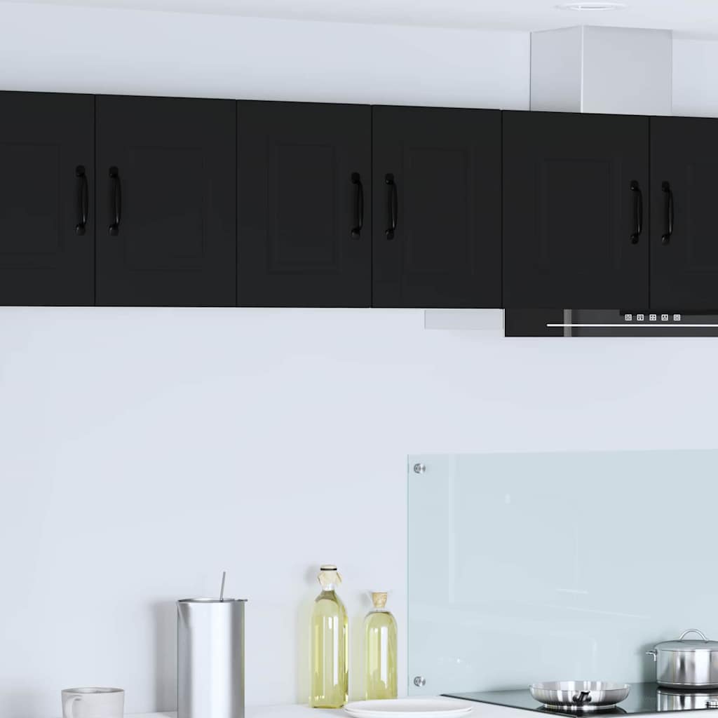 vidaXL Küchenwandschrank mit Tür Schwarz 30 x 31 x 40 cm Holzwerkstoff