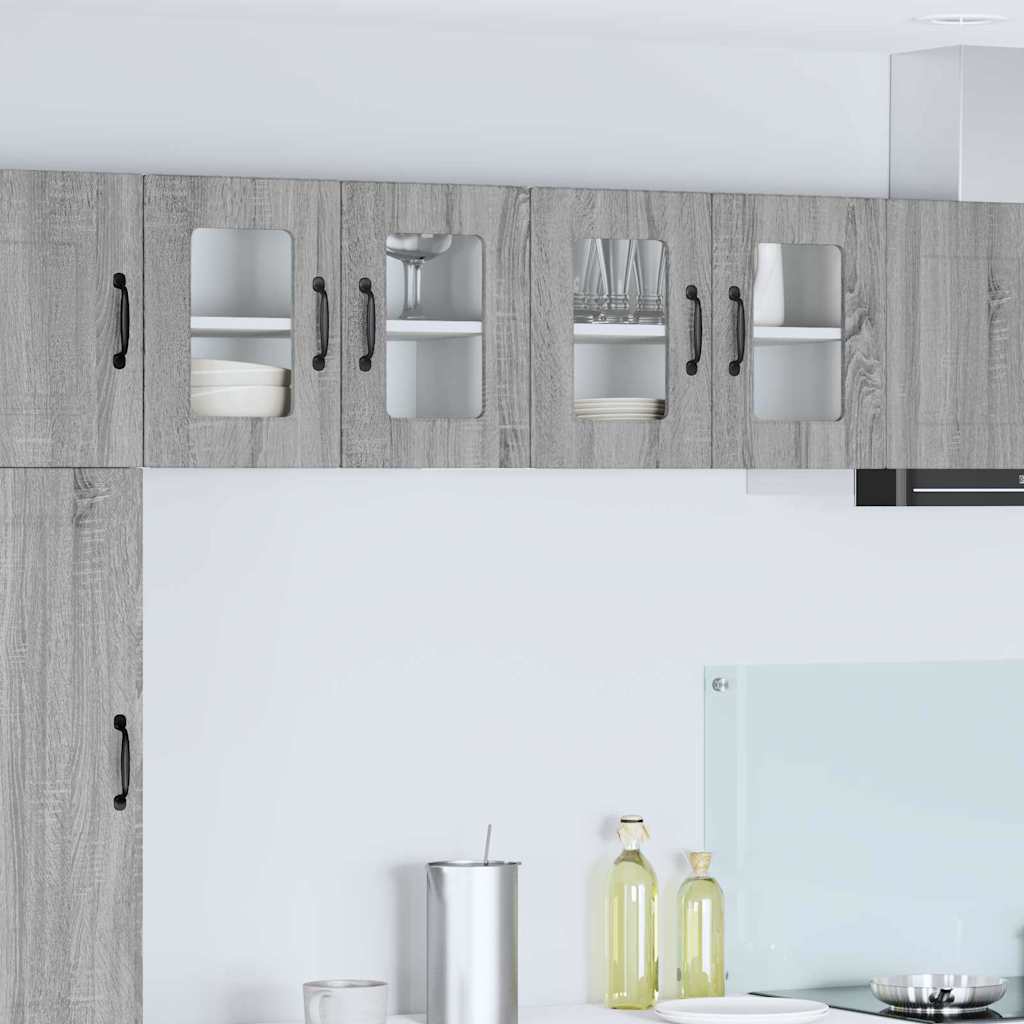 vidaXL Küchenwandschrank mit Regal 2 pcs Graues Sonoma 60 x 31 x 40 cm