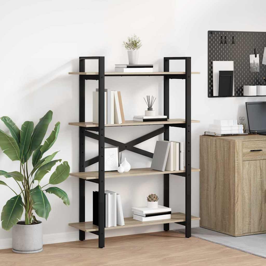 vidaXL Bücherregal Sonoma-Eiche 100 x 33,5 x 140 cm Holzwerkstoff