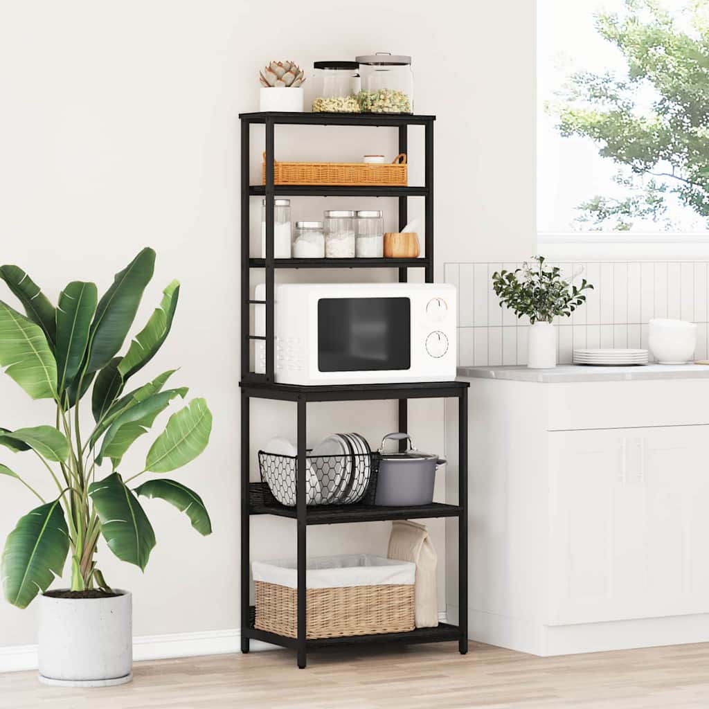 vidaXL Küchenregal Schwarz Eichen-Optik 60 x 40 x 168 cm Holzwerkstoff