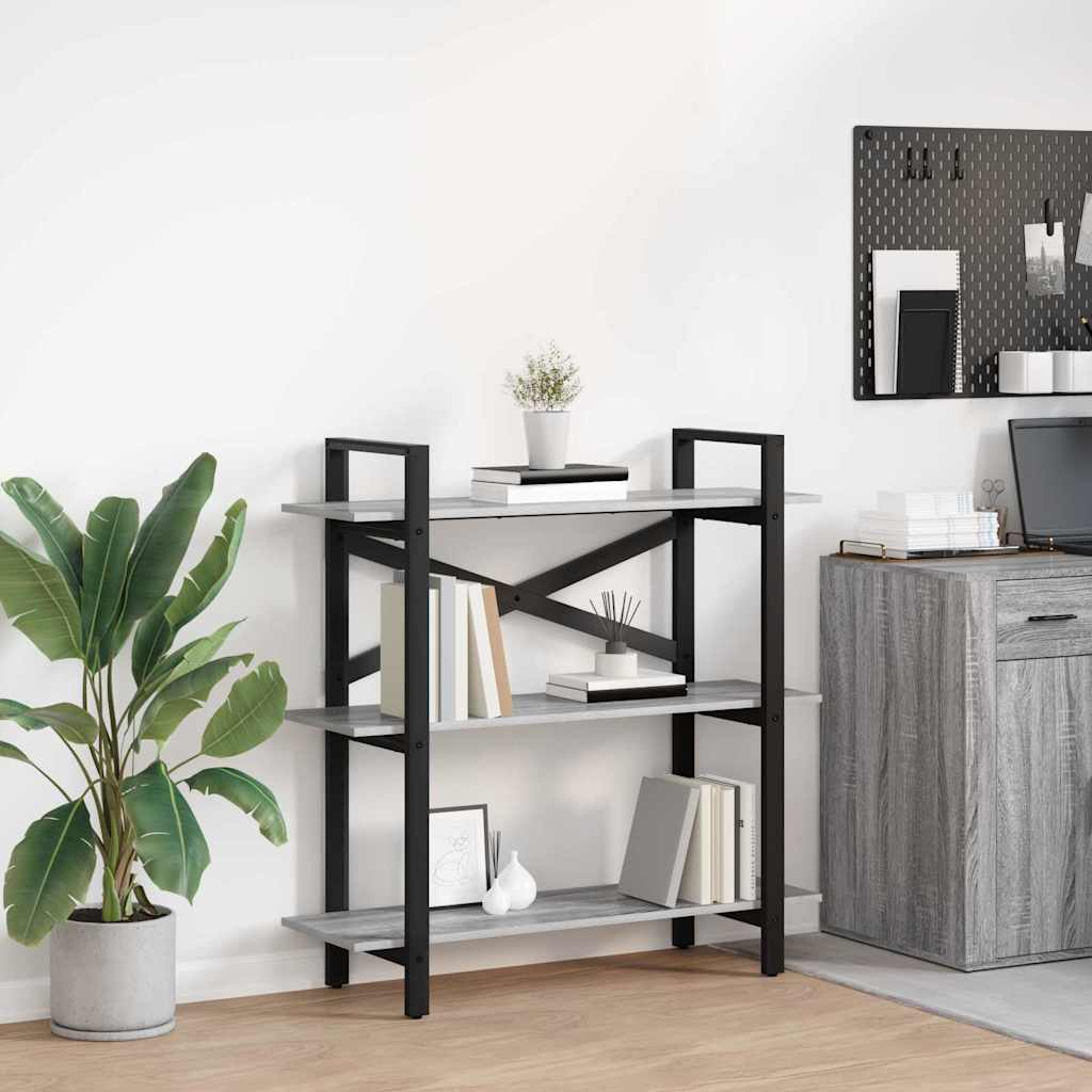 vidaXL Bücherregal Graues Sonoma 100 x 33,5 x 102 cm Holzwerkstoff