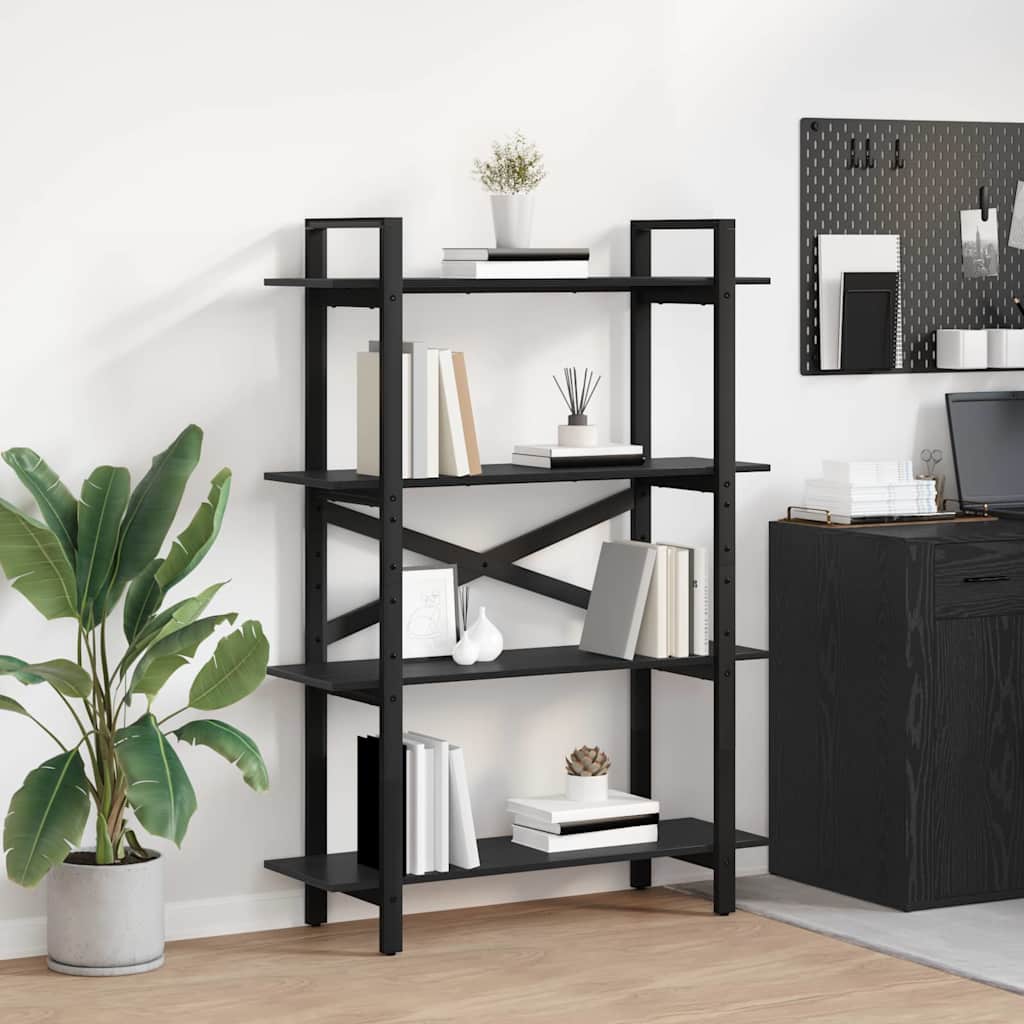 vidaXL Bücherregal Schwarz Eichen-Optik 100 x 33,5 x 140 cm
