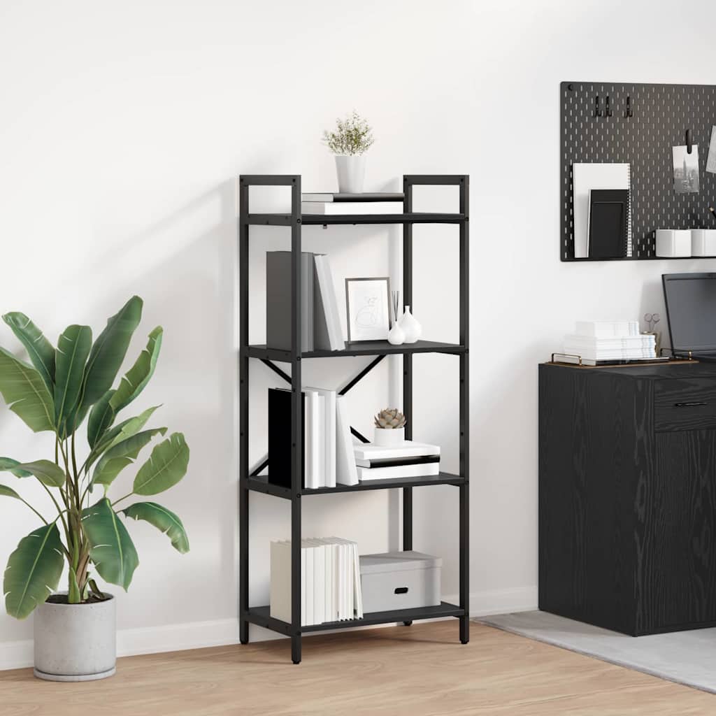 vidaXL Bücherregal Schwarz Eichen-Optik 56 x 34 x 133,5 cm