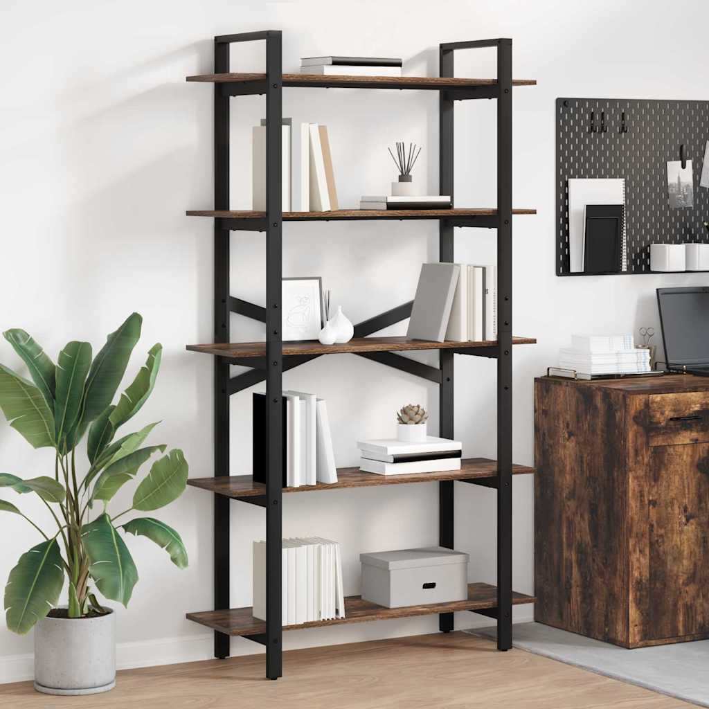 vidaXL Bücherregal Geräucherte Eiche 100 x 33,5 x 178 cm Holzwerkstoff