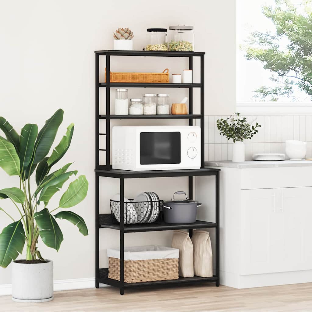 vidaXL Küchenregal Schwarz Eichen-Optik 80 x 40 x 168 cm Holzwerkstoff