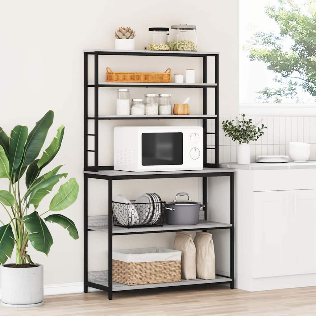 vidaXL Küchenregal Graues Sonoma 100 x 40 x 168 cm Holzwerkstoff