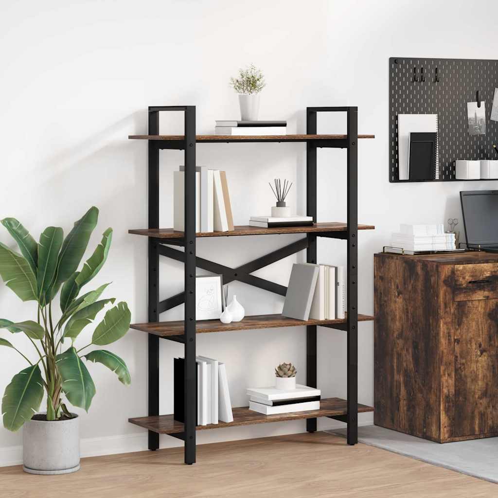 vidaXL Bücherregal Geräucherte Eiche 100 x 33,5 x 140 cm Holzwerkstoff