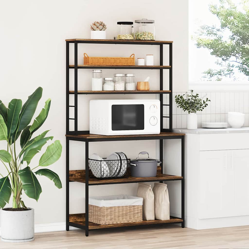 vidaXL Küchenregal Geräucherte Eiche 100 x 40 x 168 cm Holzwerkstoff