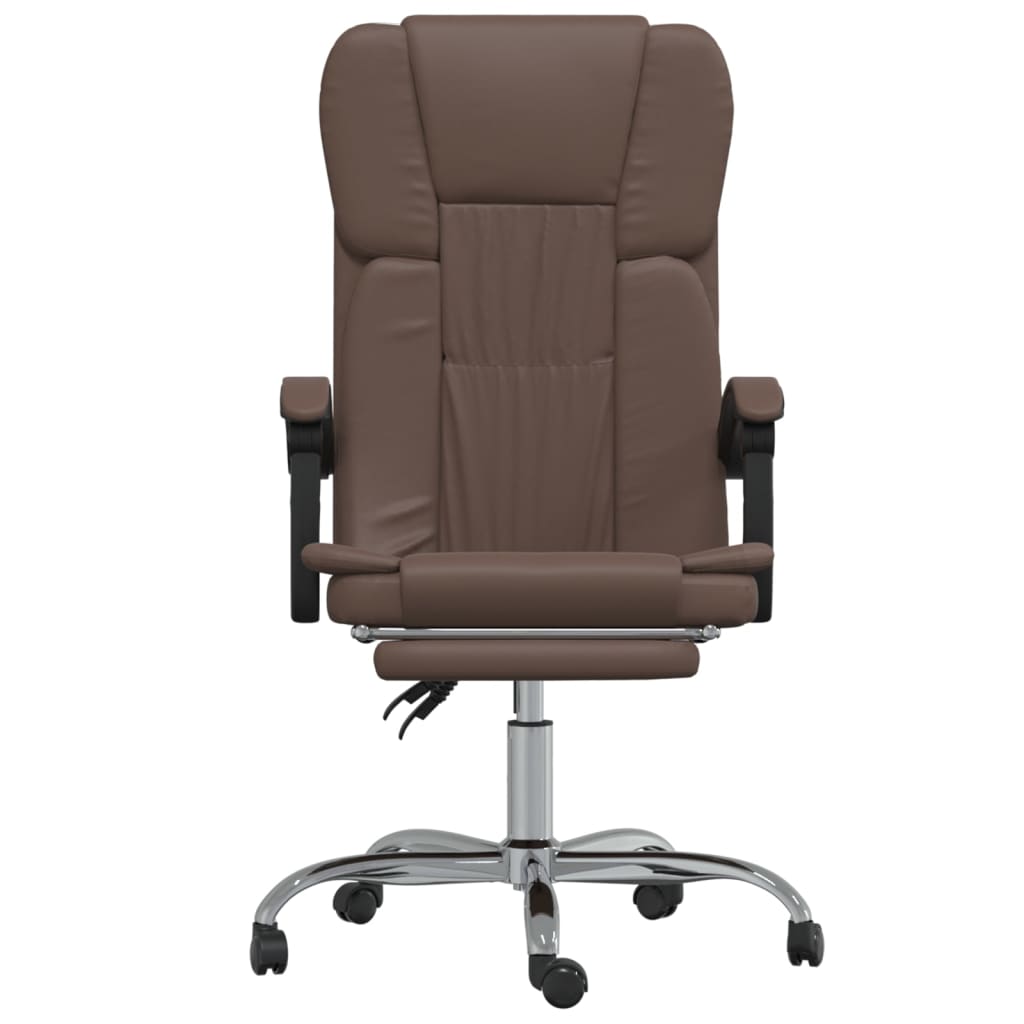 vidaXL Bürostuhl mit Liegefunktion Braun Kunstleder - Image 3