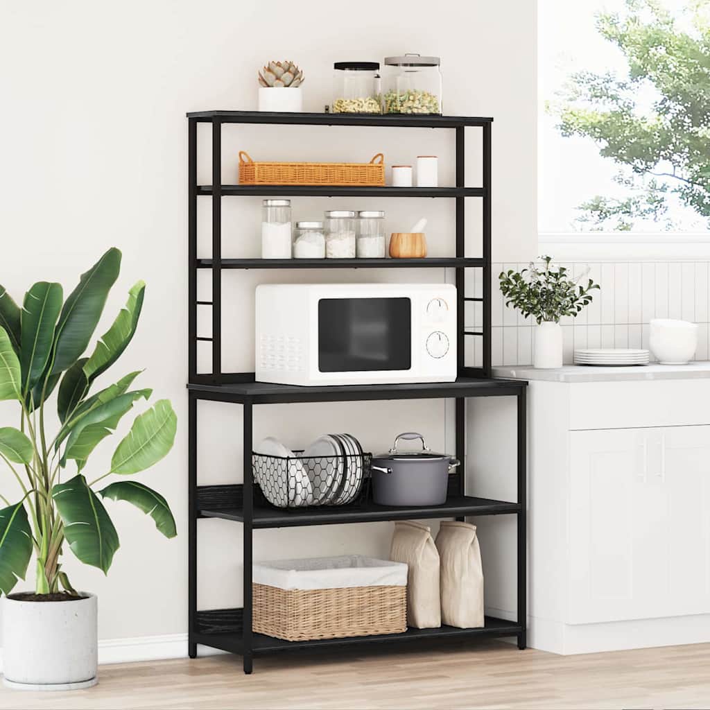 vidaXL Küchenregal Schwarz Eichen-Optik 100 x 40 x 168 cm