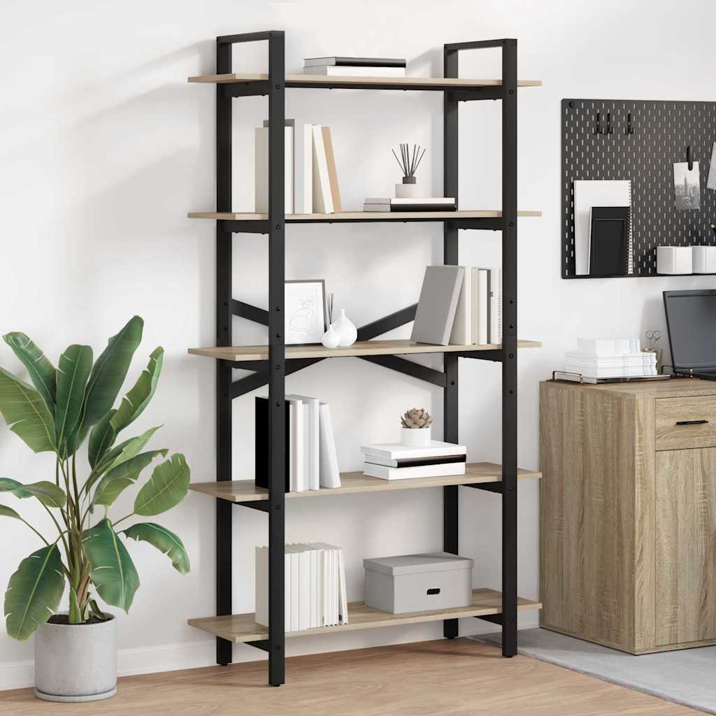 vidaXL Bücherregal Sonoma-Eiche 100 x 33,5 x 178 cm Holzwerkstoff