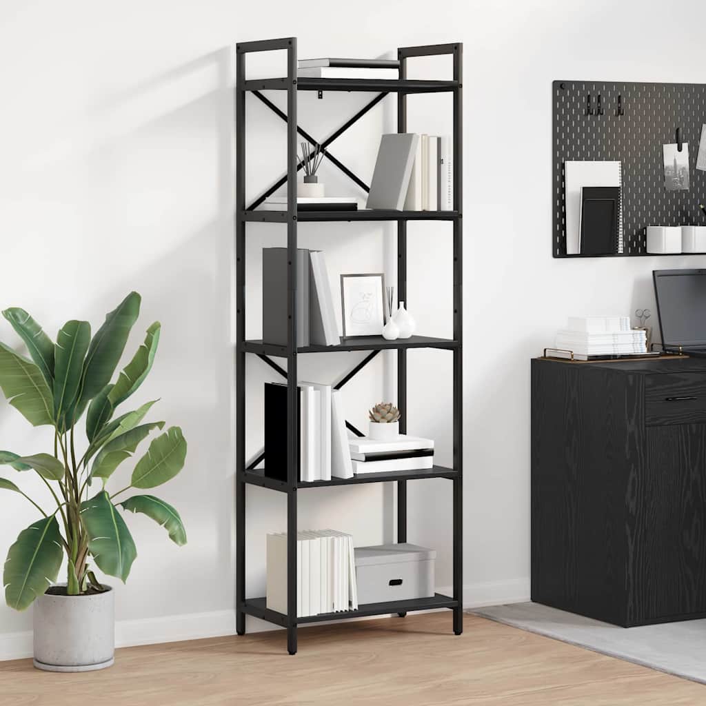 vidaXL Bücherregal Schwarz Eichen-Optik 56 x 34 x 171 cm Holzwerkstoff