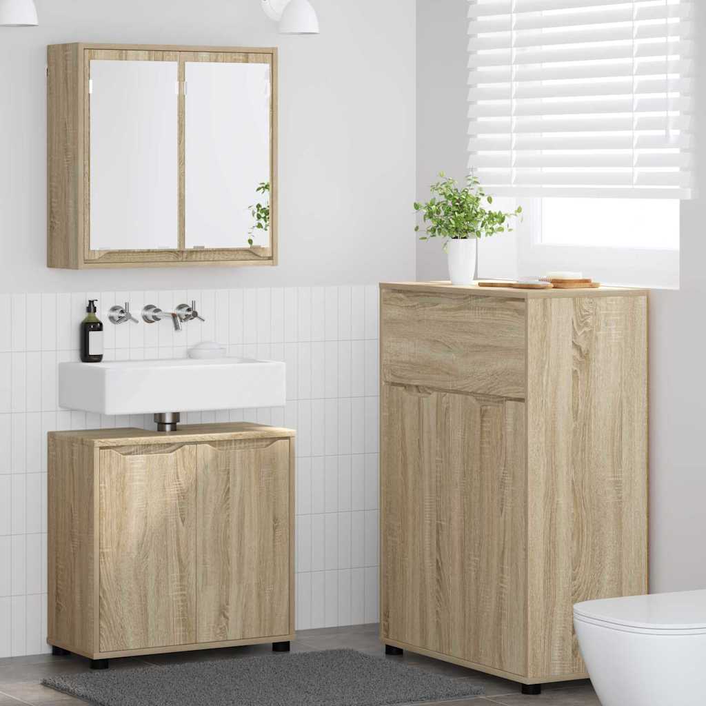 vidaXL Ensemble de mobilier de salle de bain 3 pcs Chêne Sonoma