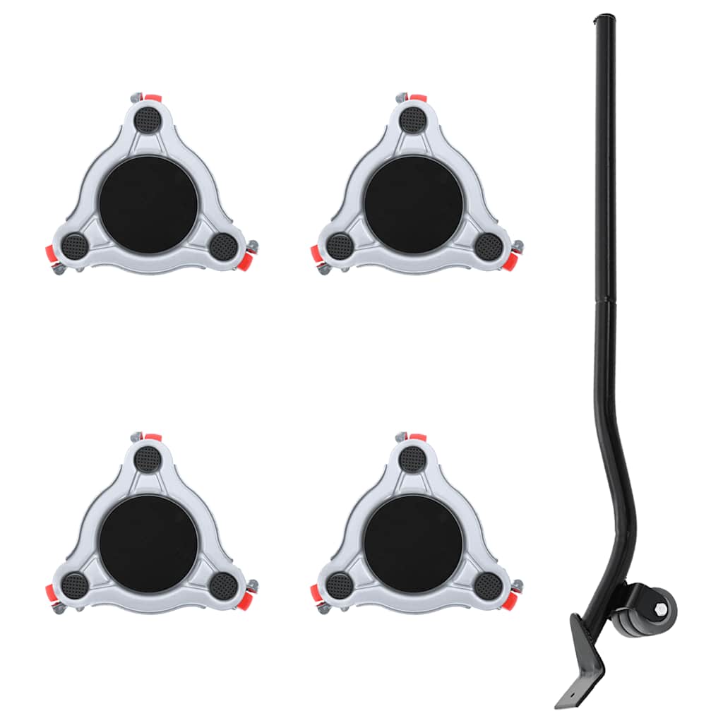 vidaXL Roulettes pour meubles 4 pièces avec élévateur 14,5 x 13,5 x 4 cm Acier 400 kg