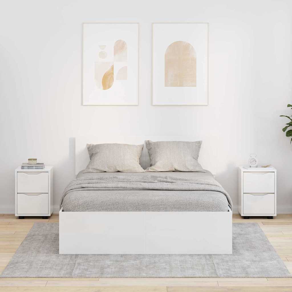 vidaXL Tables de chevet 2 pcs Blanc brillant 30,5 x 30 x 43 cm