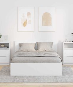 vidaXL Tables de chevet 2 pcs Blanc 40 x 30 x 467 cm Bois d'ingénierie
