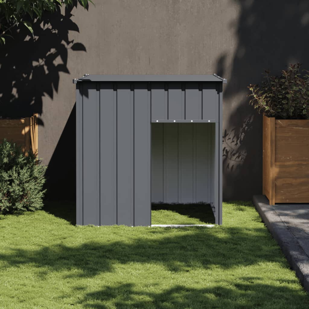 vidaXL Niche pour chien avec toit Anthracite 110 x 103 x 109 cm Acier galvanisé