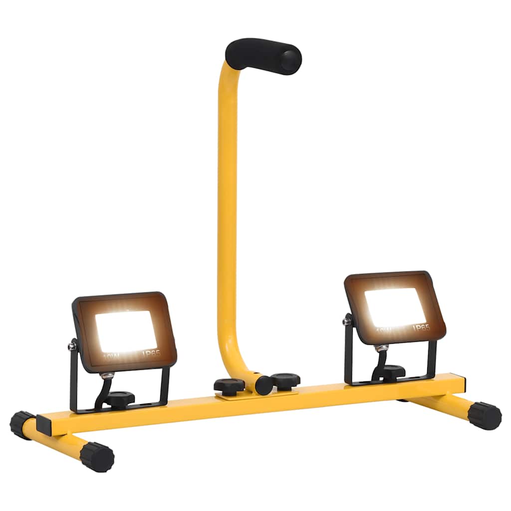 vidaXL Projecteur à LED avec poignée 2x10 W Blanc chaud